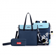 Городской школьный рюкзак комплект 3 В 1 с сумкой через плечо для для учащихся (голубой) 